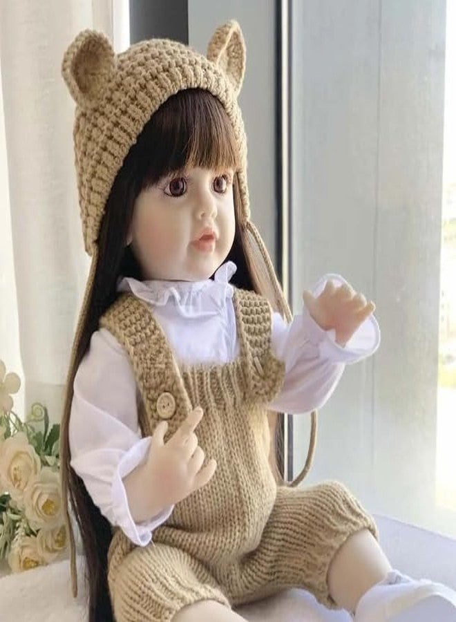 JETRA Real Baby Fashion Dolls for Girls, Full Silicone Body Reborn Baby Doll, Big Size Realistic Newborn Baby Doll Cloth, Nipple Bottle, Dipper & Magnetic Pacifier - Multicolor - Image 2